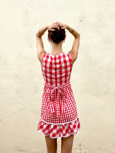 Vintage Young and Innocent Red and White Picnic Dress