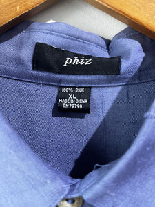 Phiz Men's Cornflower Blue Silk Shirt