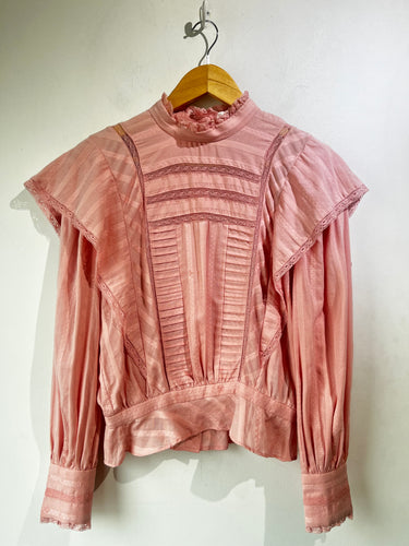 Isabel Marant Étoile Pink Ruffle Flutter Sleeve Blouse