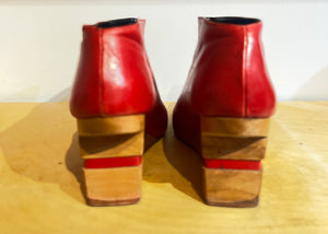 Michelle Mason Red Pointy Toe Booties