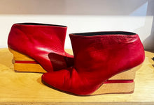 Michelle Mason Red Pointy Toe Booties