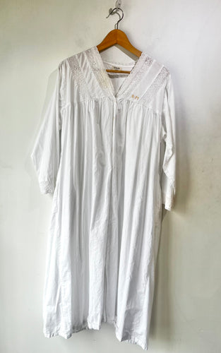 Straw London White Cotton Nightgown