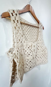 Cream Wool Crochet Vest