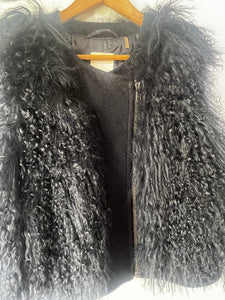 Rebecca Taylor Black Mongolian Fur Vest