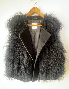 Rebecca Taylor Black Mongolian Fur Vest