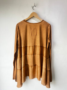 Uma Wang Brown Cotton and Silk Top