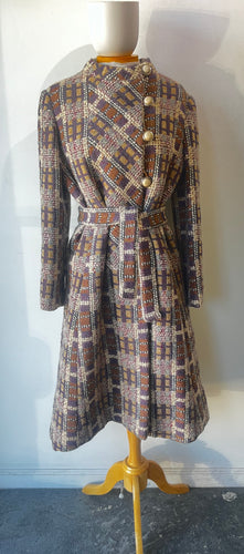 Rodrigues Lavender and Tan Tweed Coat