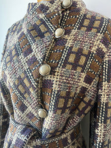 Rodrigues Lavender and Tan Tweed Coat