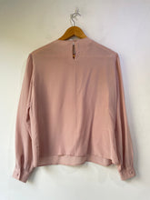 Vintage Pink Beaded Silk Top with Jagged Edge