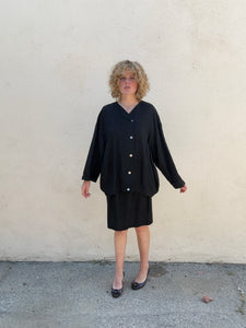 Vintage Hino & Malee Bonwit Teller Black Skirt Suit