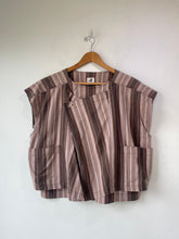 Issey Miyake Hai Brown Stripe Cotton Top