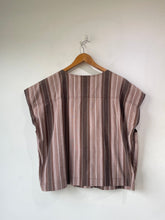 Issey Miyake Hai Brown Stripe Cotton Top