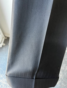 Men's Black Silk Pinstripe Tuxedo Pants