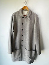 Patrik Ervell Wool and Cotton Grey Stripe Overcoat