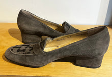 Bally Grey Embossed Suede Loafers Size 8