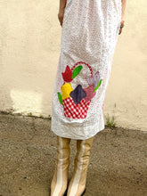 Vintage Gingham Dress with Patchwork Eyelet Apron Detail