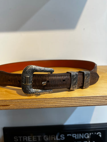 Lucchese Brown Leather Western Belt