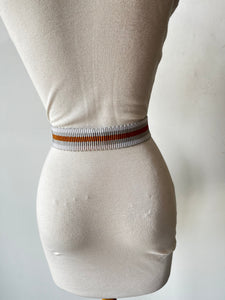 Dutzi Brown, Grey and White Nylon Web Belt