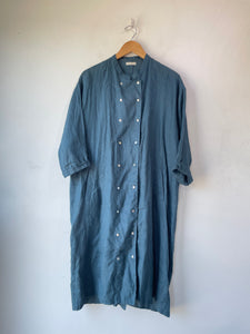 Fog Linen Work Blue Green Dress