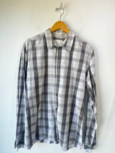 Stephen Schneider Men's Grey and Green Grid Plaid Shirt