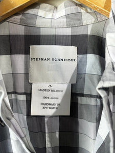 Stephen Schneider Men's Grey and Green Grid Plaid Shirt