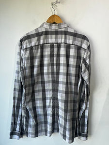 Stephen Schneider Men's Grey and Green Grid Plaid Shirt