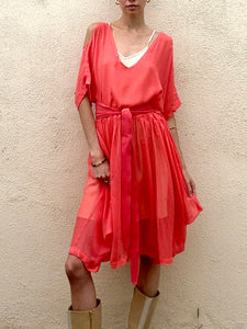 Electric Feathers Silk Organza Dress