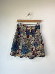 Fashion Brand Company Teddy Bear Jacquard Scalloped Mini Skirt