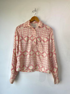 Vintage Zandra Rhodes and Sylvia Ayton Silk Teddy Bear Blouse