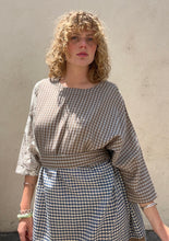 Aodress Blue, Brown and Gingham Dress