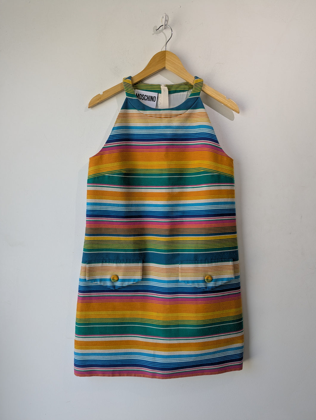 Moschino Multi-Color Striped Sleeveless Dress Sold As-Is