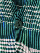 Issey Miyake IM Product Green and White Accordion-Pleated Long Vest