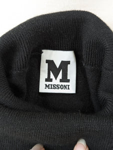 Missoni Black Cashmere Short Sleeve Turtleneck