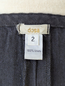 Dosa Black Linen Wrap Skirt