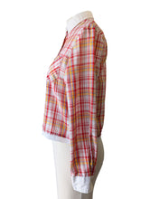 Sasson Red Plaid Shirt with Lace Detail