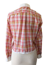 Sasson Red Plaid Shirt with Lace Detail