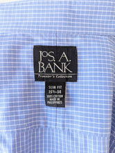 Jos. A. Bank Blue & White Grid Pattern Shirt with Lace Detail