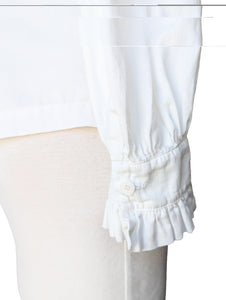 Raquel Allegra White Ruffle Blouse