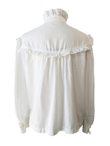 Raquel Allegra White Ruffle Blouse