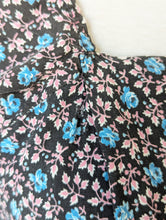 Vintage Navy, Blue, + Pink Floral Dress