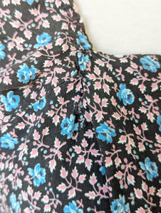 Vintage Navy, Blue, + Pink Floral Dress