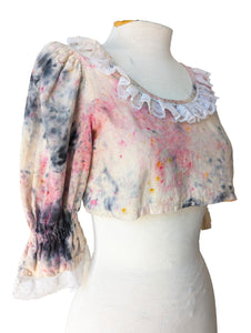Wonder Wears the Gold Tie-Dye Cropped Blouse