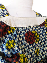 Vintage Ethnic Blue Red Circle Print Blouse