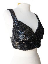 Vintage Black Sequin Embellished Bralette