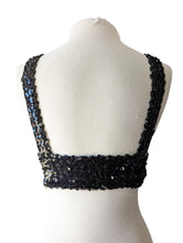 Vintage Black Sequin Embellished Bralette