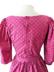 Petite Lanz Pink and Blue Floral Dress