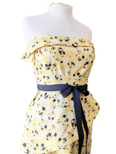 Vera Wang Lavender Label Yellow + Black Strapless Dress