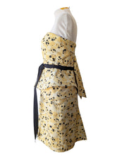 Vera Wang Lavender Label Yellow + Black Strapless Dress