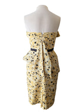 Vera Wang Lavender Label Yellow + Black Strapless Dress