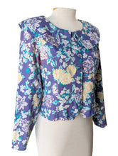 Laura Ashley Purple Floral Top with Peter Pan Collar